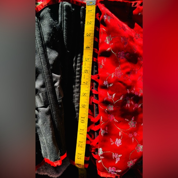 Custom HIGH QUALITY from London satin cotton with herring bone RED corset OSFM - Picture 9 of 17